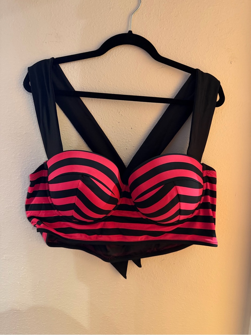 torrid Red & Black Striped Bustier Swim Top